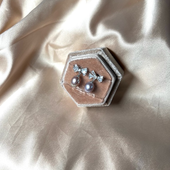 Genuine Fresh Water Pearl Earrings 925 Sterling Silver Teardrop Pearl - Picture 5 of 10